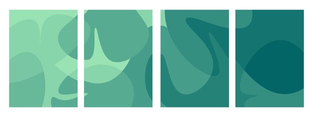 Conjunto de fondo verde Diseño de plantilla de formas onduladas fluidas abstractas para folleto de cubierta de tarjeta de cartel de banner