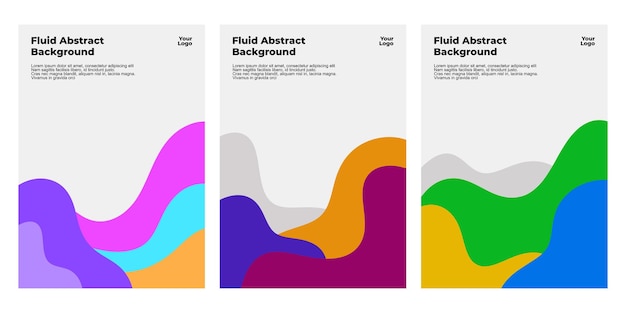 Conjunto de fondos abstractos coloridos fondos líquidos abstractos líquidos para la portada del cartel de banner