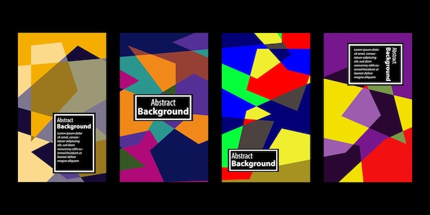 Conjunto de fondos abstractos creativos dibujados a mano con formas abstractas texturizadas y garabates coloridos