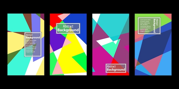 Conjunto de fondos abstractos creativos dibujados a mano con formas abstractas texturizadas y garabates coloridos