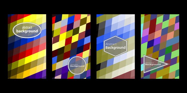 Conjunto de fondos abstractos creativos dibujados a mano con formas abstractas texturizadas y garabates coloridos