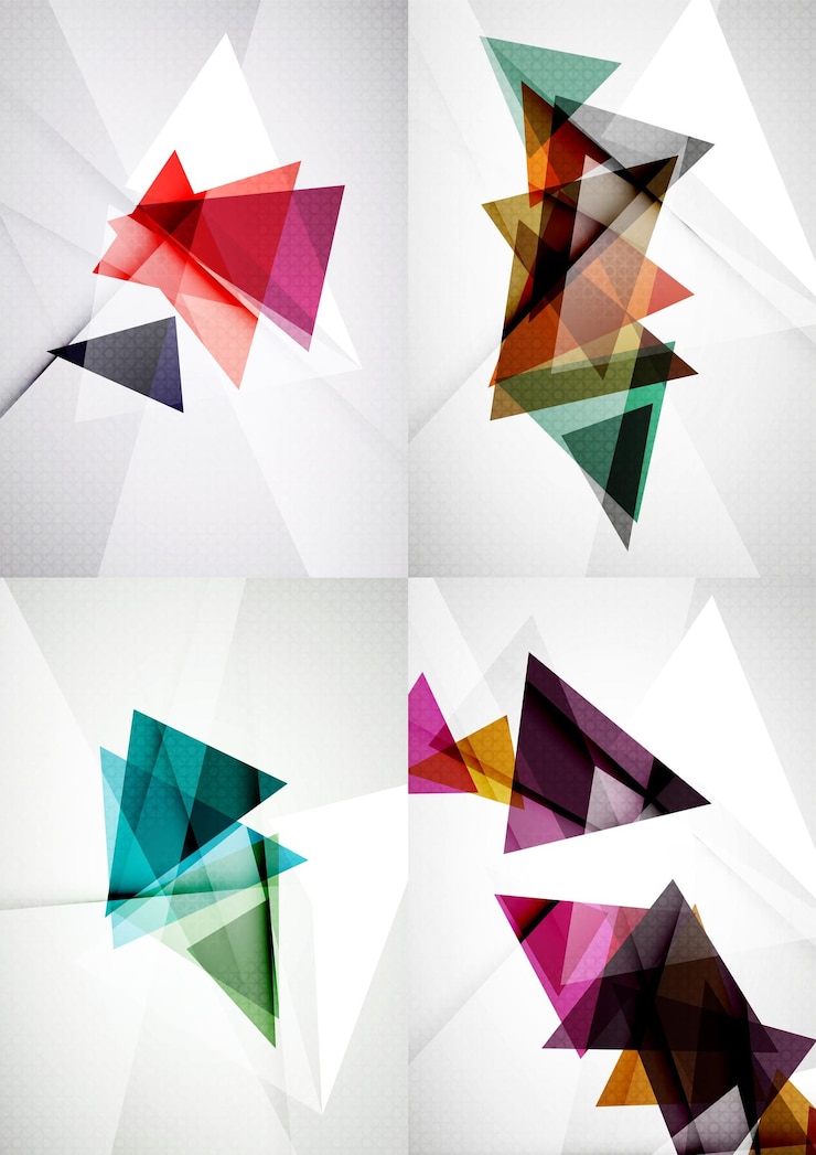 Vector conjunto de fondos abstractos de diseño de líneas rectas y ángulos