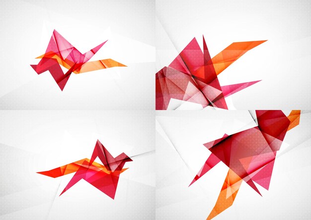 Conjunto de fondos abstractos de diseño de líneas rectas y ángulos