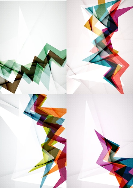 Conjunto de fondos abstractos de diseño de líneas rectas y ángulos