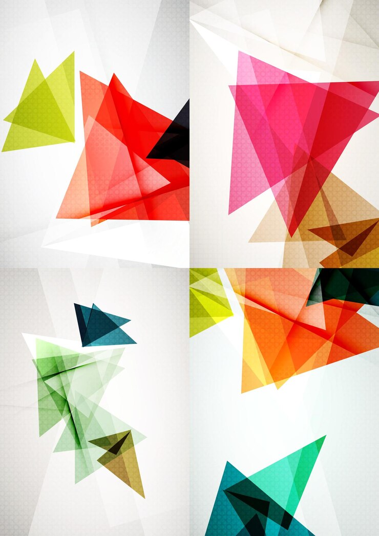 Vector conjunto de fondos abstractos de diseño de líneas rectas y ángulos