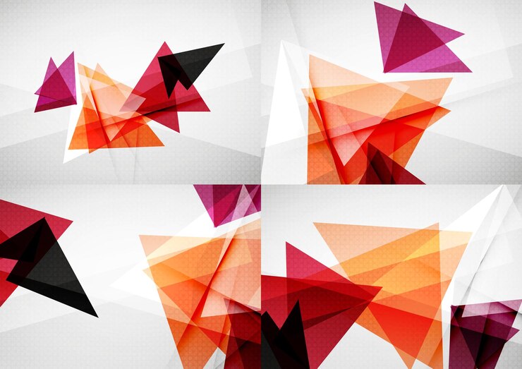 Vector conjunto de fondos abstractos de diseño de líneas rectas y ángulos