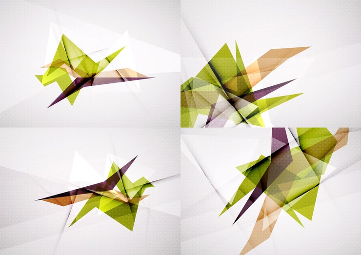 Vector conjunto de fondos abstractos de diseño de líneas rectas y ángulos
