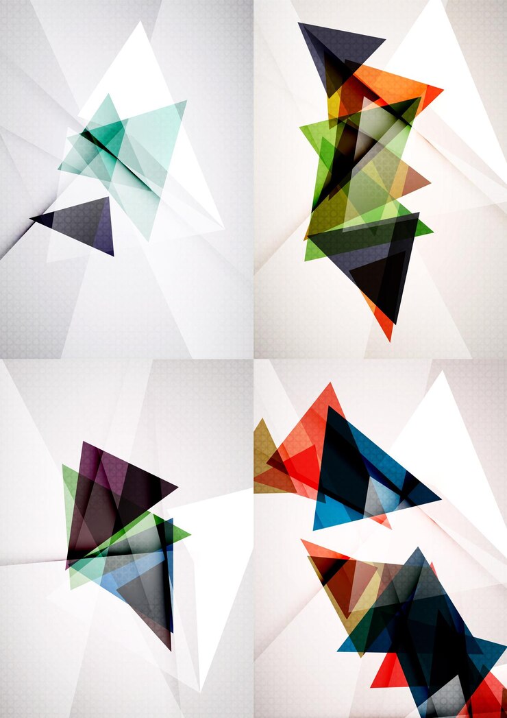 Vector conjunto de fondos abstractos de diseño de líneas rectas y ángulos
