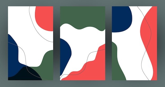 Conjunto de fondos abstractos en el estilo del minimalismo Ilustración vectorial