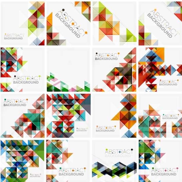 Conjunto de fondos abstractos geométricos triangulares Plantillas universales de negocios o tecnología