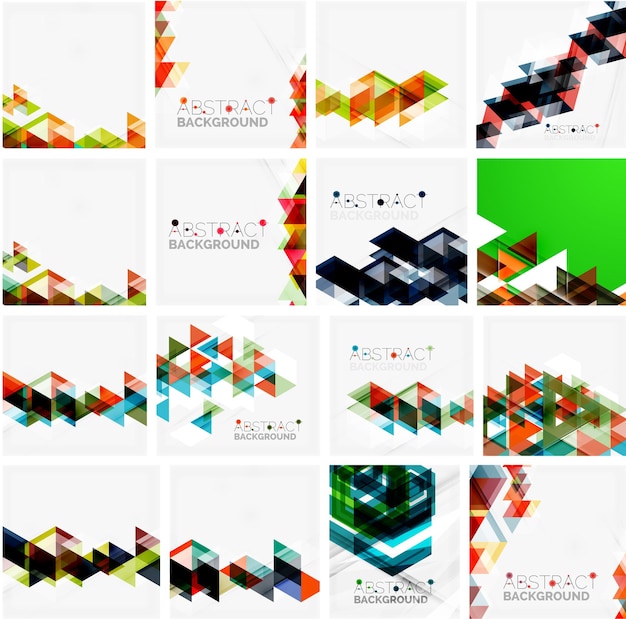 Conjunto de fondos abstractos geométricos triangulares