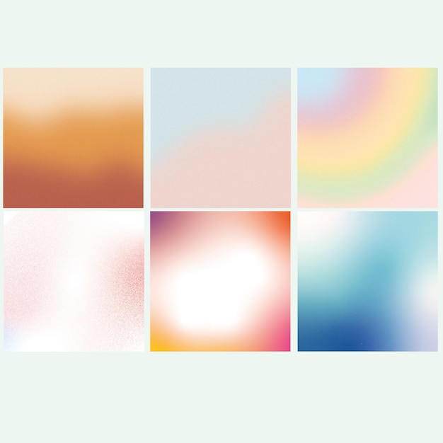 Conjunto de fondos de colores claros con degradados en colores pastel