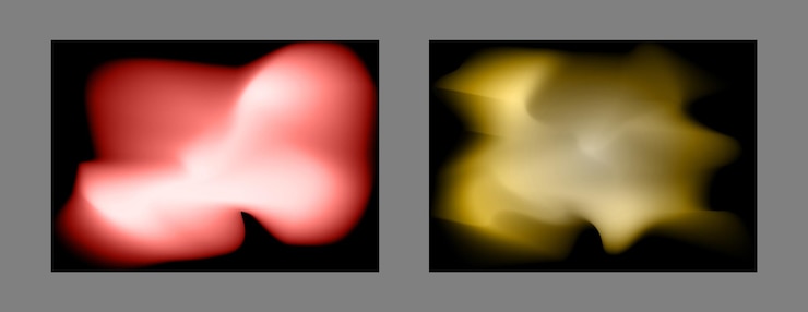 Vector un conjunto de fondos coloridos y brillantes con desenfoque degradado resplandor de color sobre un fondo negro plantilla para carteles, fondos de pantalla, carteles, pancartas y diseño creativo
