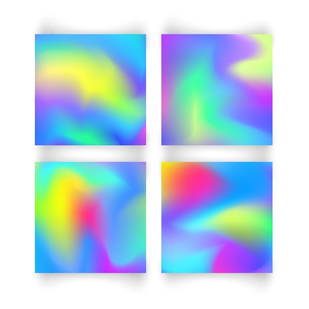 Conjunto de fondos coloridos Plantilla de malla vectorial