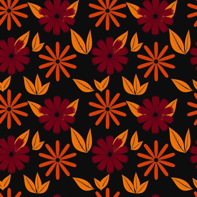 Un conjunto de fondos sin costuras con flores garabateadas gráficos vectoriales 1000x1000