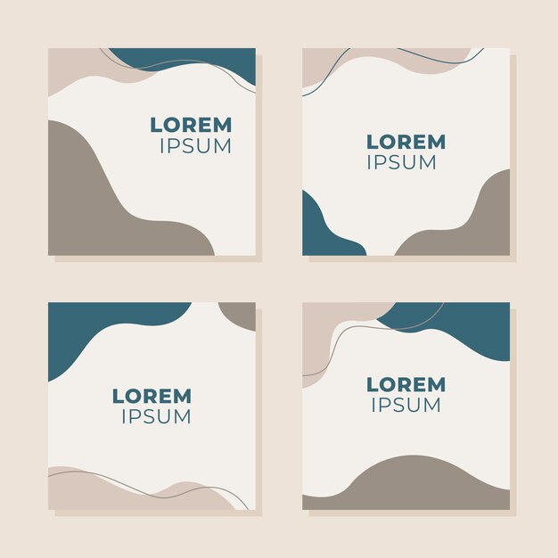 conjunto de fondos cuadrados mínimos con formas abstractas