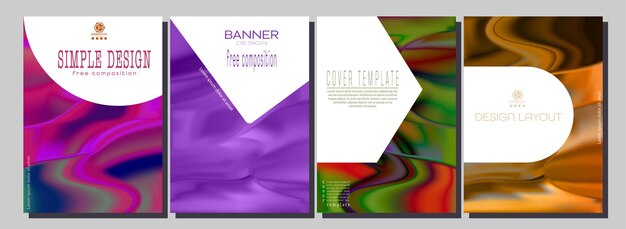 Un conjunto de fondos con un diseño degradado colorido para el catálogo de folletos de portada y la idea de diseño creativo