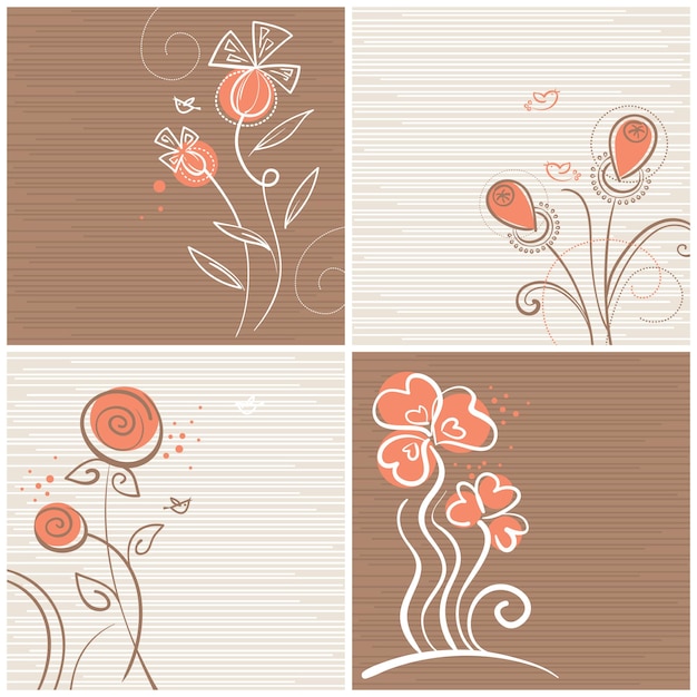 Conjunto de fondos florales