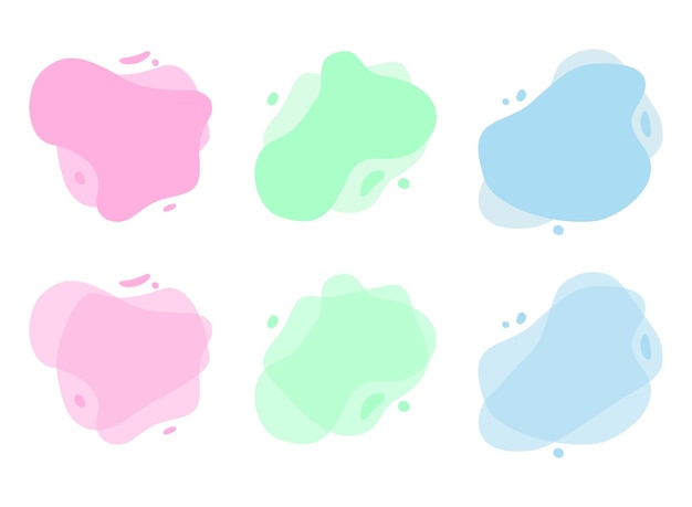 Conjunto de fondos de forma de salpicadura de líquido vectorial colorido para elementos vectoriales de diseño WEB y APP