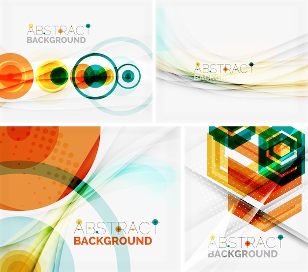 Conjunto de fondos geométricos abstractos Ondas triángulos líneas