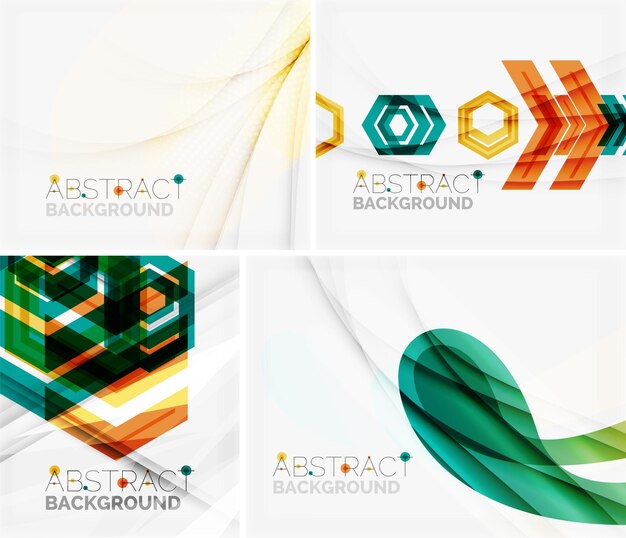 Conjunto de fondos geométricos abstractos Ondas triángulos líneas