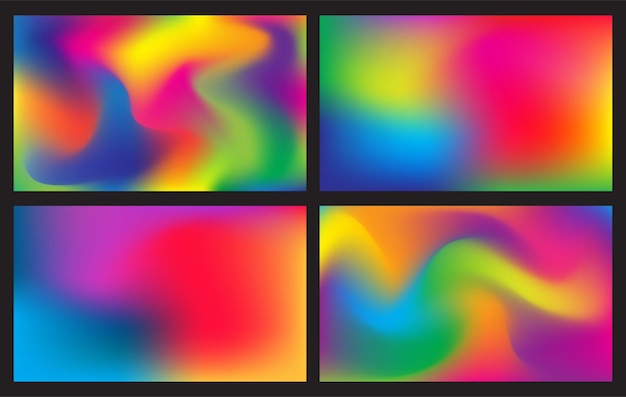 Conjunto de fondos de gradiente abstracto de colores Ilustración vectorial
