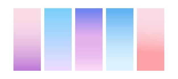 Conjunto de fondos de gradiente borroso de moda con espacio para el texto Colección de pancartas de colores pastel de invierno