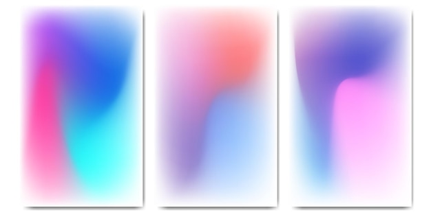 Conjunto de fondos de gradiente de colores suaves fondo borroso para carteles o pancartas