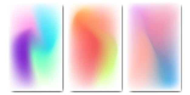 Conjunto de fondos de gradiente de colores suaves fondo borroso para carteles o pancartas