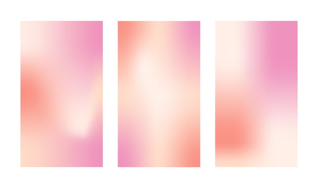 Conjunto de fondos de gradiente retro Ilustración vectorial moderna Tarjeta de desenfoque suave Templo de fondo minimalista pastel para tarjetas de visita de redes sociales o diseño de sitio web
