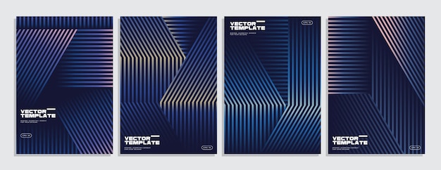 Conjunto de fondos con gradientes geométricos Aplicables a portadas, carteles, carteles y volantes