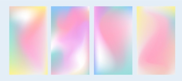 Conjunto de fondos holográficos Efecto borroso obras de arte abstractas telones de fondo de hologramas