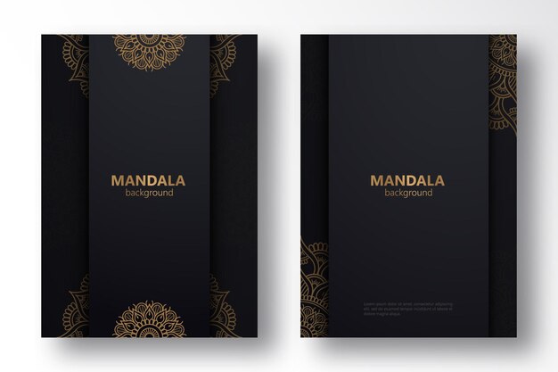 Conjunto de fondos de mandala de lujo