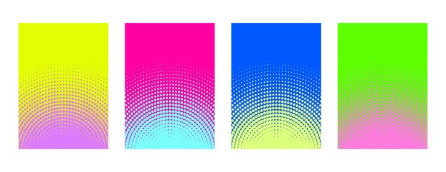 Conjunto de fondos de medio tono de colores abstractos