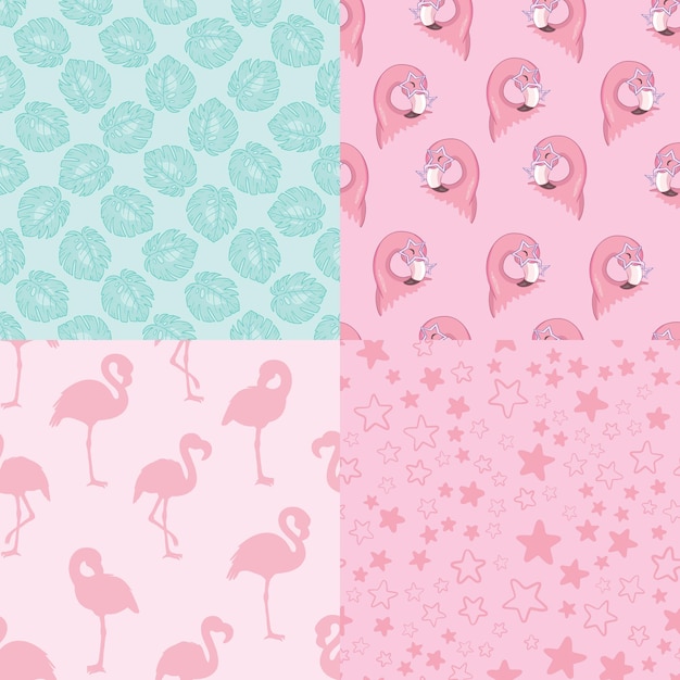 Conjunto de fondos de pantalla de vector conjunto de patrones sin fisuras