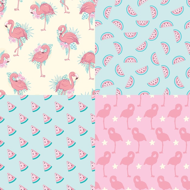 Conjunto de fondos de pantalla de vector conjunto de patrones sin fisuras