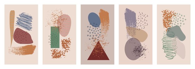 Conjunto de fondos para la plataforma de redes sociales Formas y texturas inusuales