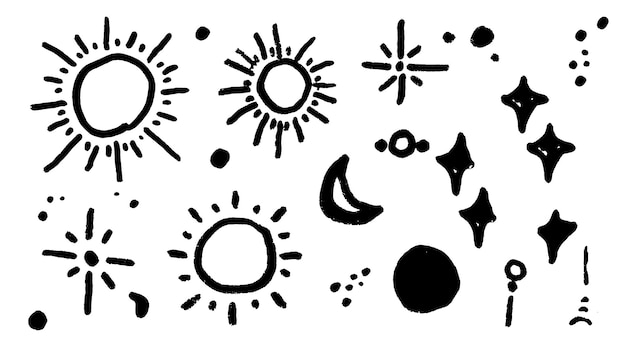 El conjunto de fondos vectoriales de Boho Sunmoonstars