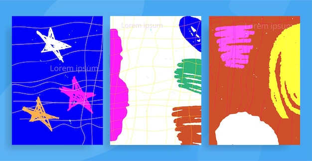 Conjunto de fondos vectoriales de diseño Neon Grunge