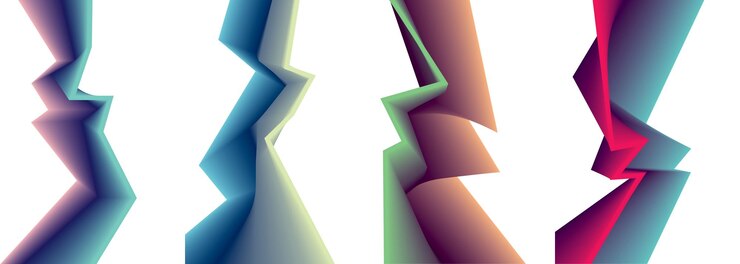 Vector conjunto de fondos vectoriales de forma abstracta. gradiente colorido artístico acorralado.
