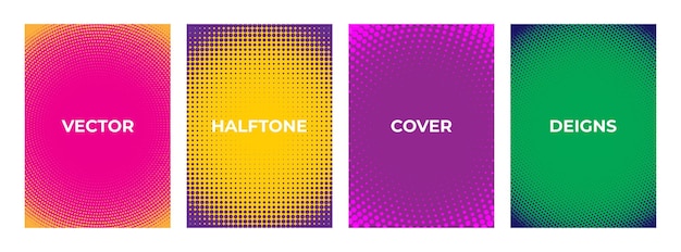 Conjunto de fondos vectoriales de medio tono colorido