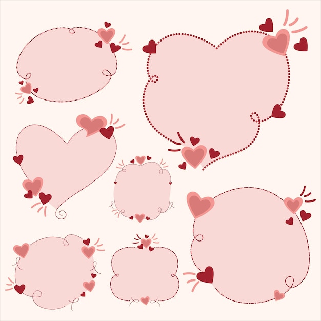 Vector conjunto de forma de san valentín con amor