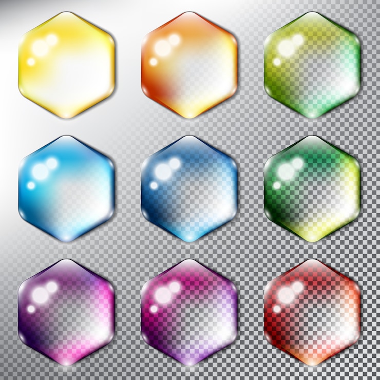 Vector conjunto de forma vidriosa