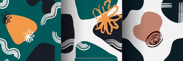 Conjunto de formas abstractas dibujadas a mano y elementos de diseño. Conjunto de creación de patrones. Vector