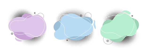conjunto de formas abstractas diseño moderno de Memphis fluido para vector de texto