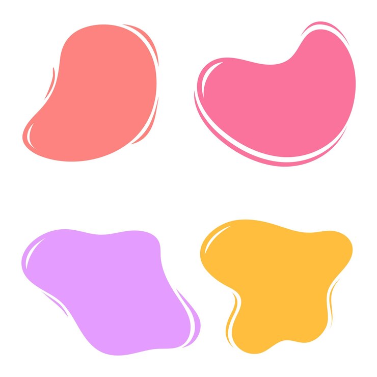 Conjunto de formas abstractas líquidas. Plantilla moderna de colores Candy. Elementos gráficos geométricos.