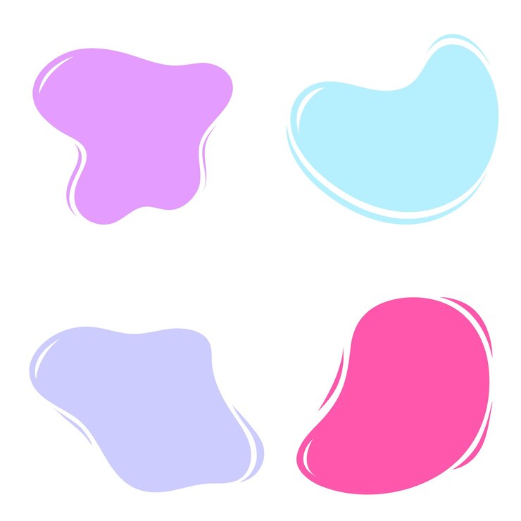 Vector conjunto de formas abstractas líquidas. plantilla moderna de colores candy. elementos gráficos geométricos.