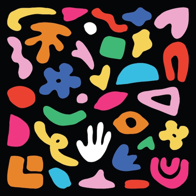 Conjunto de formas abstractas orgánicas