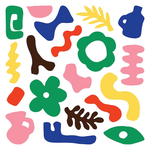 Conjunto de formas abstractas orgánicas