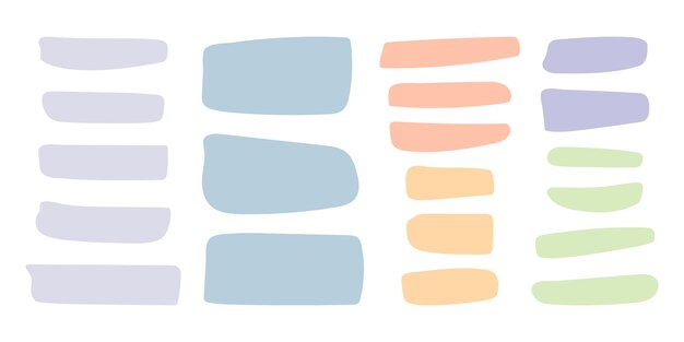 Conjunto de formas abstractas pastel lugar para el texto formas libres vectoriales simples aisladas en fondo blanco